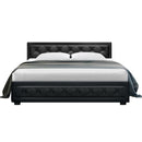 KING Size - Leather Gas Lift Bed Frame - Black